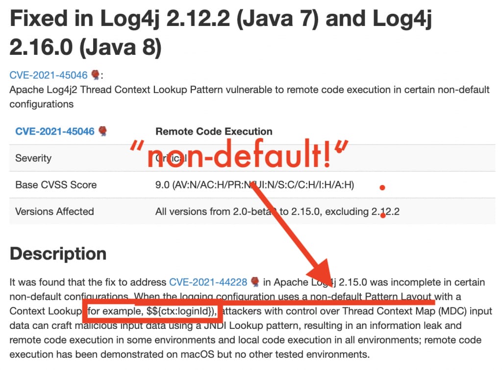 log4j non default
