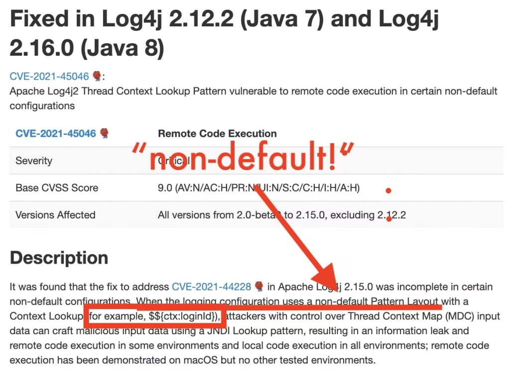 log4j non default