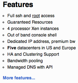 linodefeatures