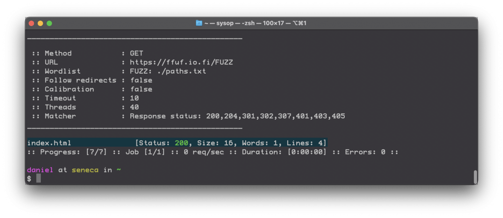 ffuf output