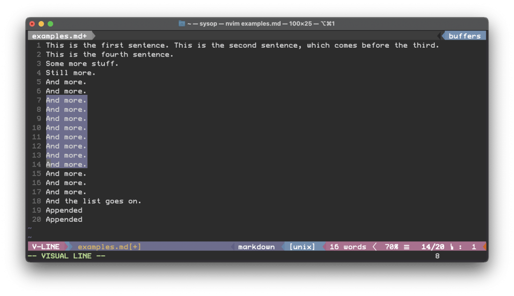 vim visual