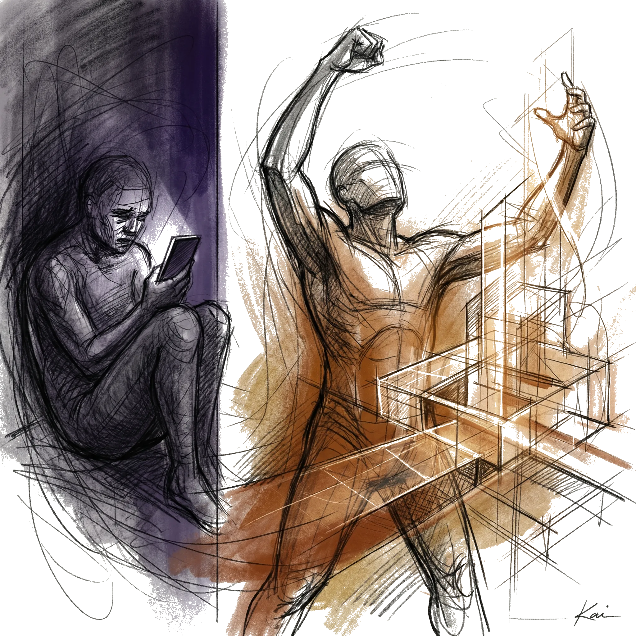 The contrast between passive consumption and active creation