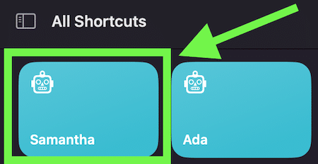 samantha shortcut
