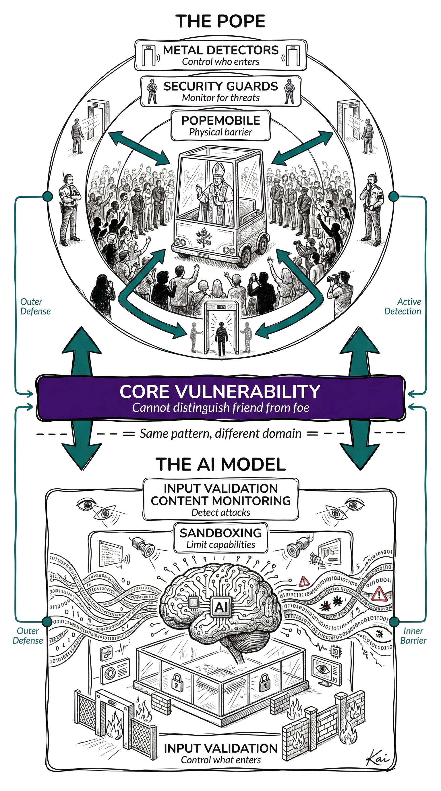 Control Parallels: Pope Security and AI Defense