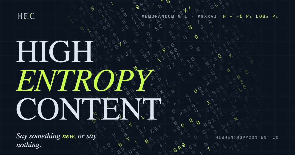 High Entropy Content